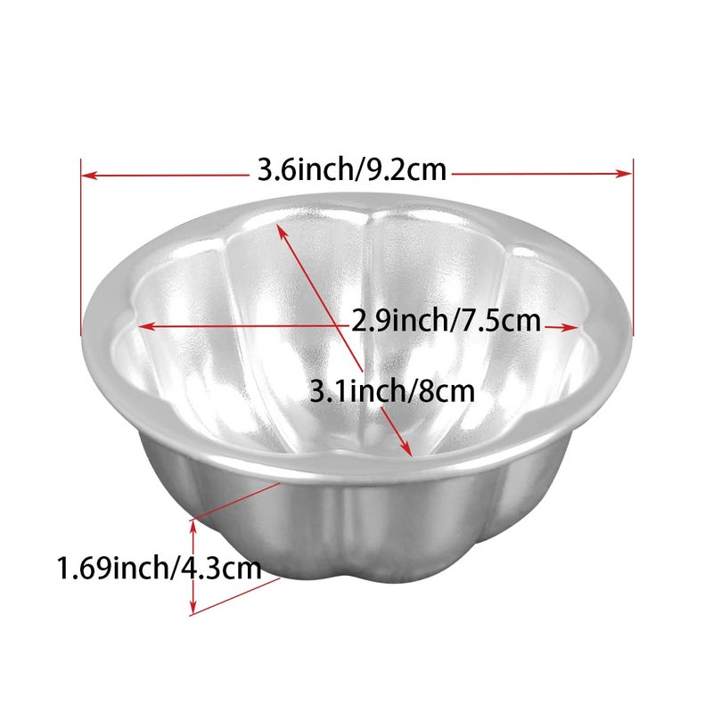 Weilan Cup Cake Molds Aluminum for Jello Nonstick Pudding Pan Cupcake Muffin Cups Cake Tartlets Baking Tool (3.5 x1.6inch) - Image 2